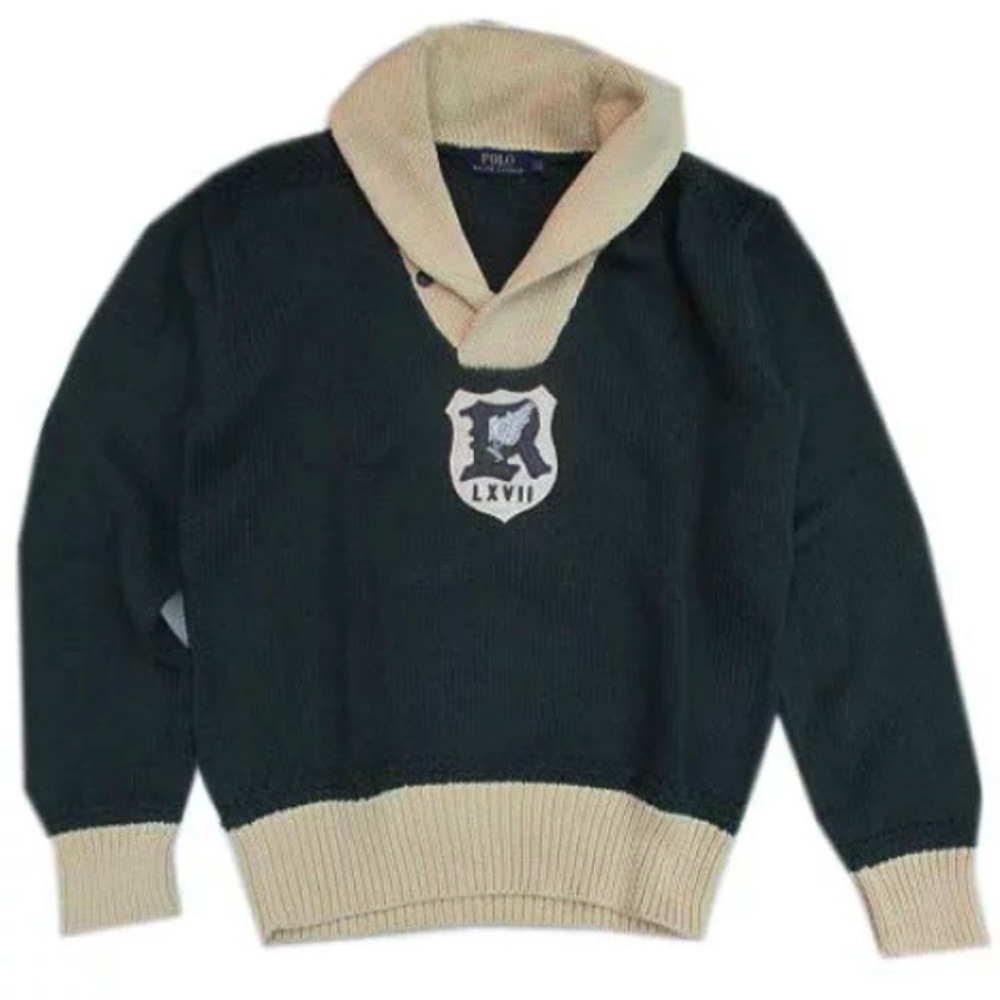 Ralph Loren Fisherman Style Pullover With 2 Buttons at the Collar size L
